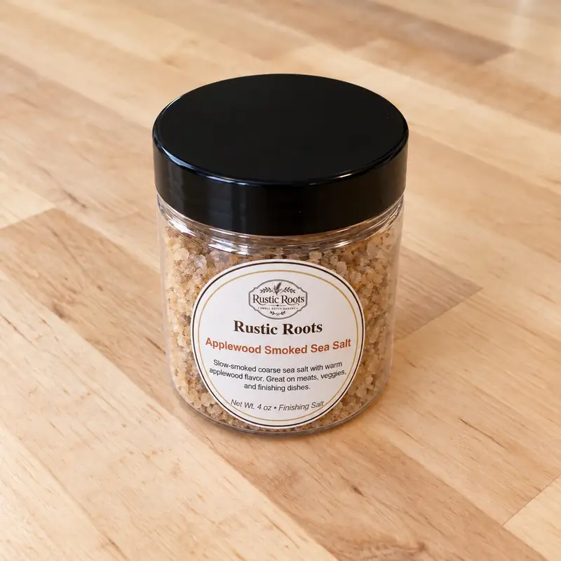 Applewood Smoked Sea Salt from Rustic Roots, a small-batch bakery in Tucson