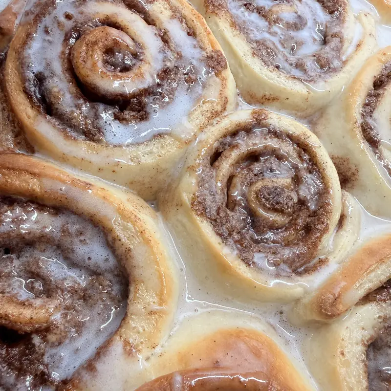 Classic Cinnamon Roll from Rustic Roots, a small-batch bakery in Tucson